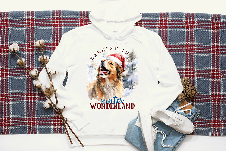 Barking in a Winter Wonderland, Funny Christmas Dog PNG