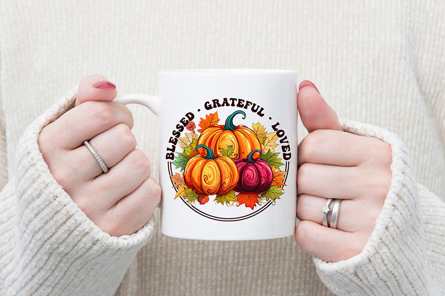 Blessed Grateful Loved | Thanksgiving Sublimation Design