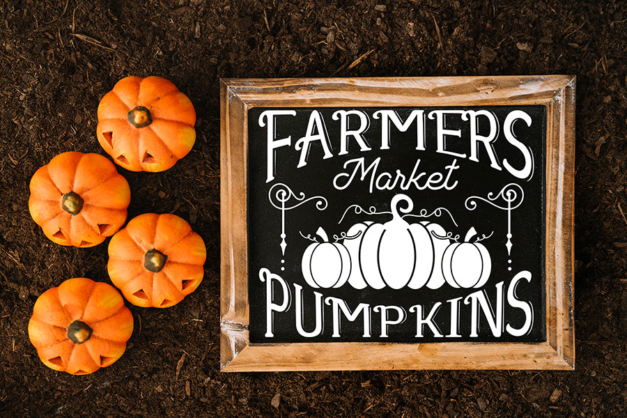 Vintage Fall Sign SVG | Farmers Market Pumpkins SVG