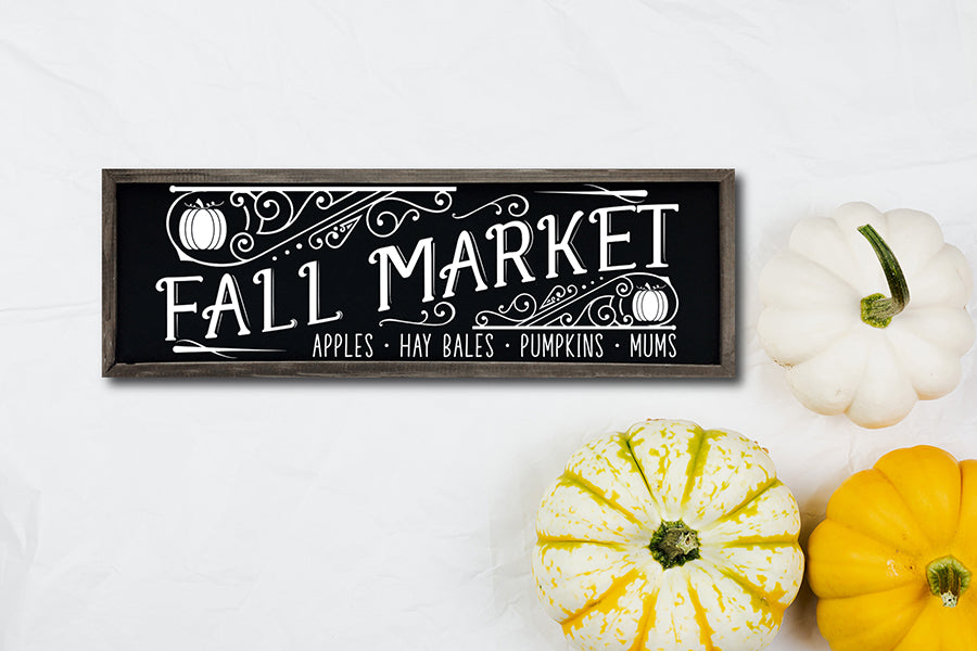 Vintage Fall Sign SVG, Fall Market Cut File