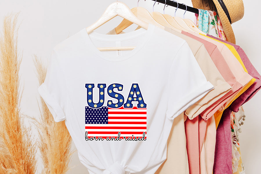 USA Born and Raised | Patriotic Sublimation Design