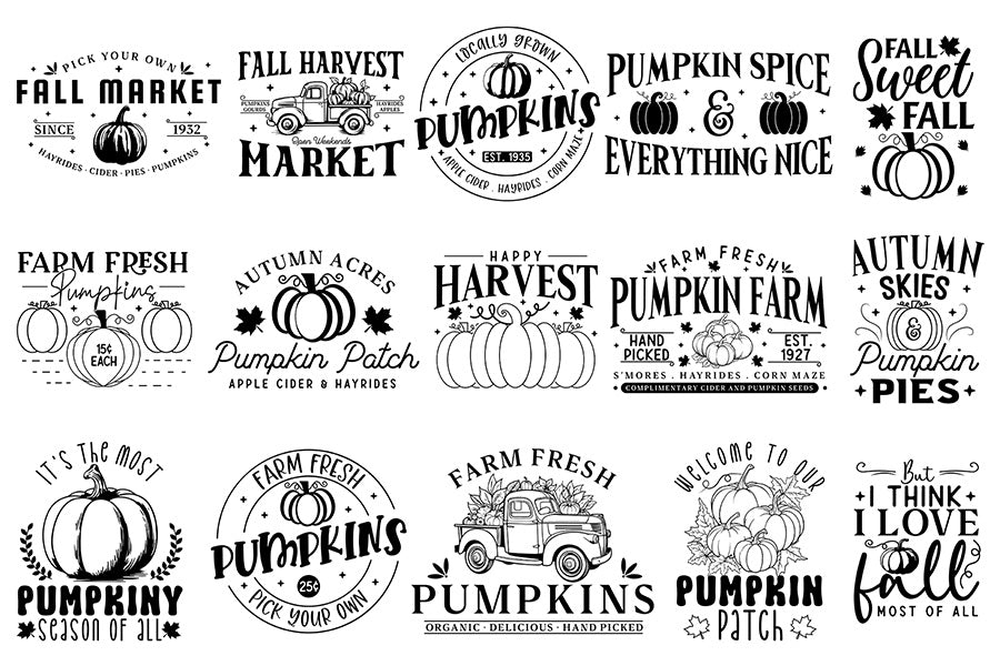 Fall Farmhouse Sign SVG Bundle
