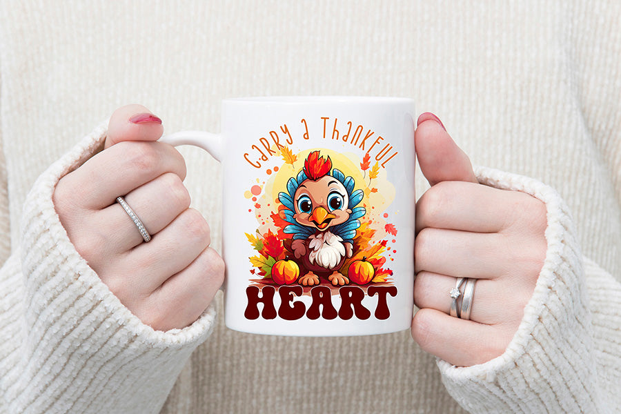 Thanksgiving Sublimation PNG, Carry a Thankful Heart