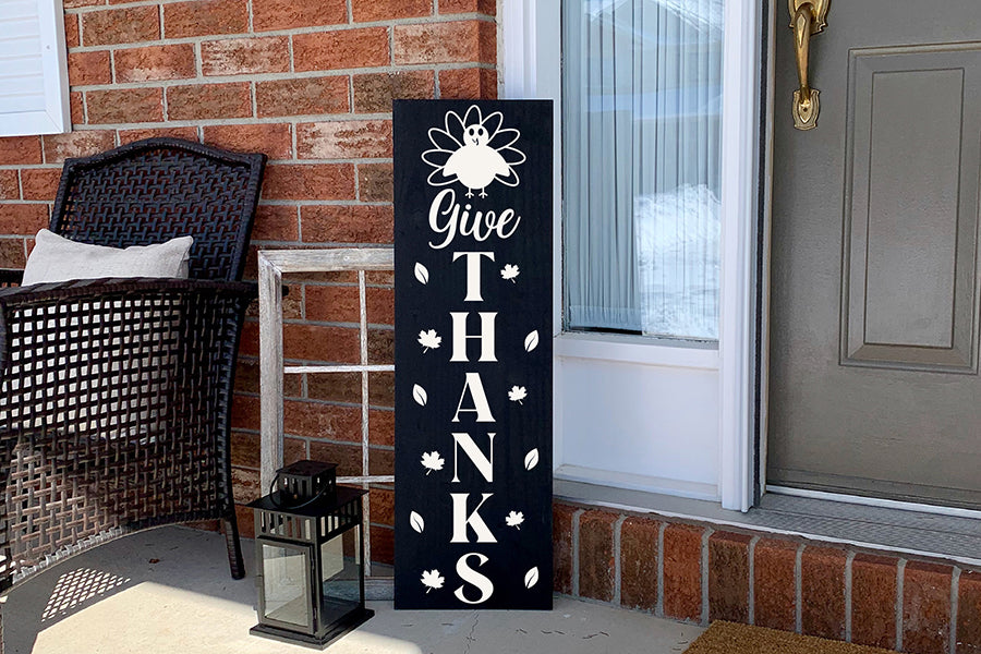 Give Thanks, Thanksgiving Porch Sign SVG