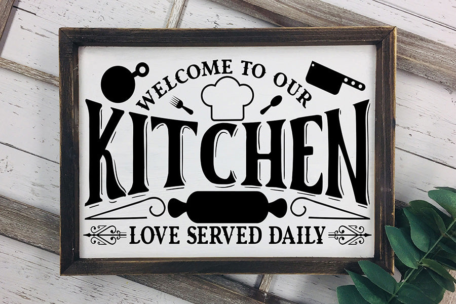 Vintage Kitchen Sign SVG, Welcome to Our Kitchen