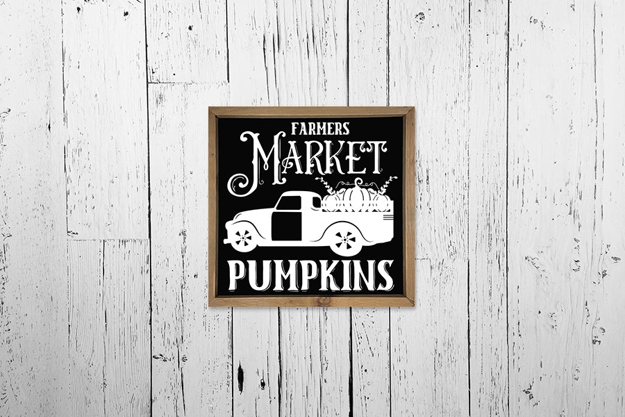 Vintage Fall Sign SVG - Farmers Market Pumpkins