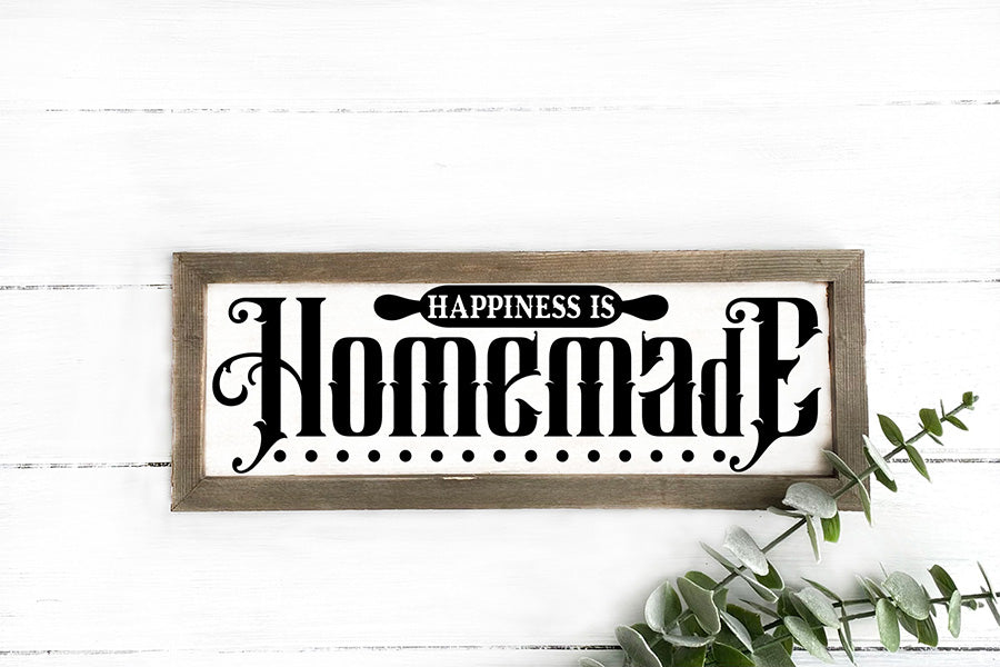 Happiness is Homemade | Vintage Kitchen Sign SVG