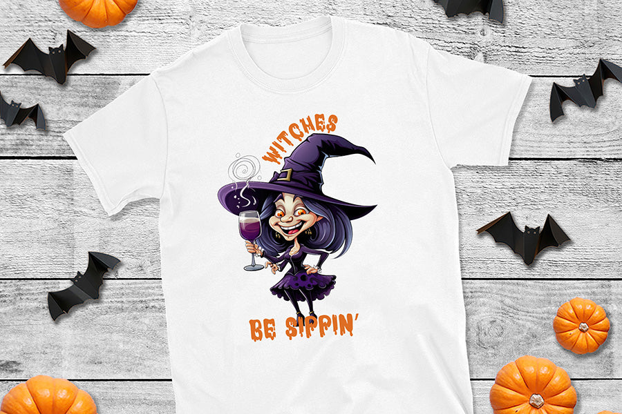 Funny Halloween Quote Sublimation - Witches Be Sippin