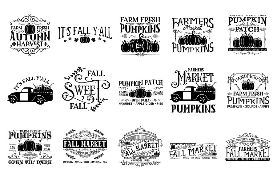 Vintage Fall Sign SVG Bundle