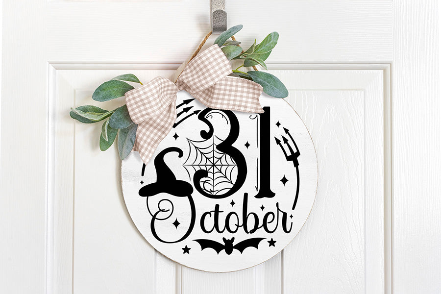 31 October SVG, Halloween Round Sign SVG