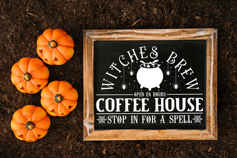 Vintage Halloween SVG - Witch's Brew Coffee House