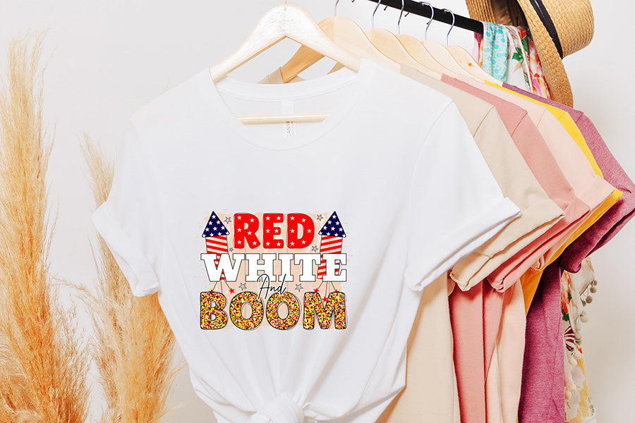 Red White and Boom, Patriotic Sublimation Design