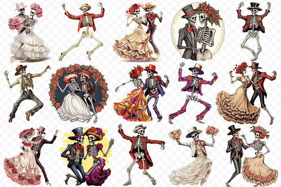 Dancing Skeleton PNG Sublimation Bundle