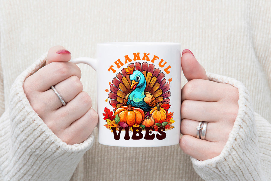 Thankful Vibes, Thanksgiving Sublimation Design