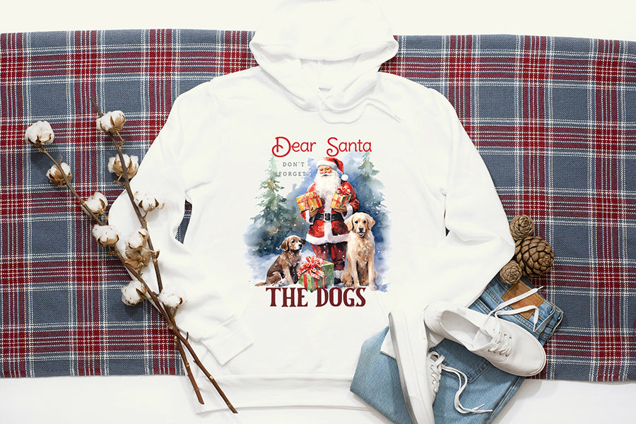 Dear Santa Don't Forget the Dogs, Funny Christmas PNG