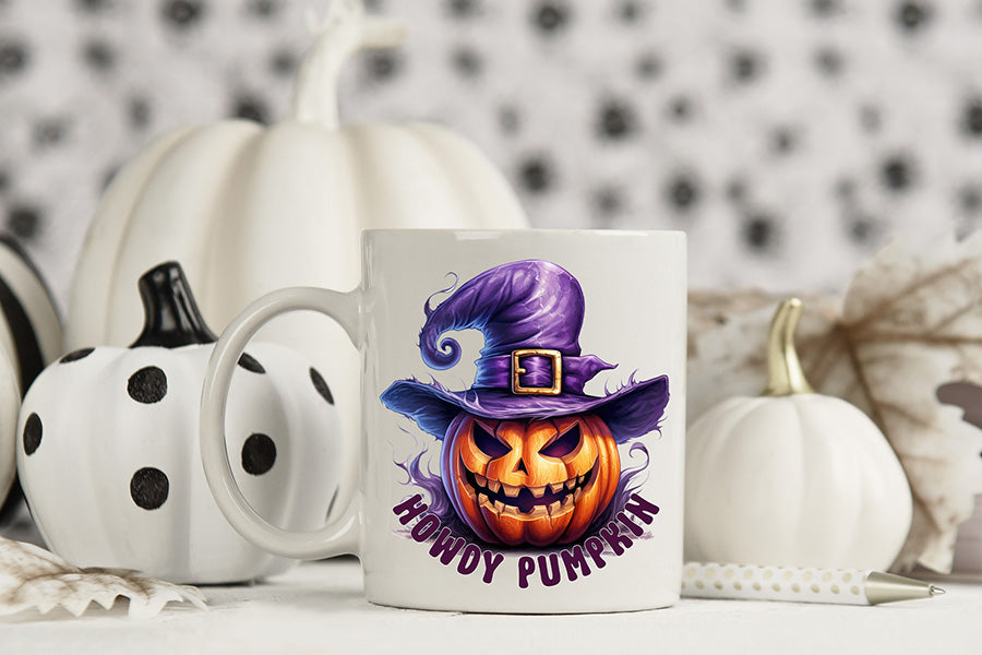 Halloween Sublimation Design, Howdy Pumpkin