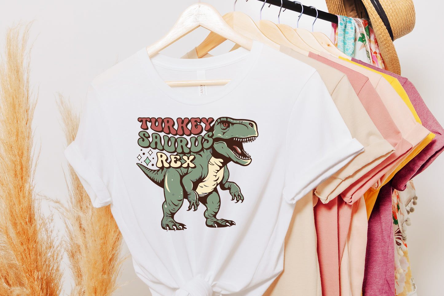 Turkey Saurus Rex PNG Retro Sublimation Design