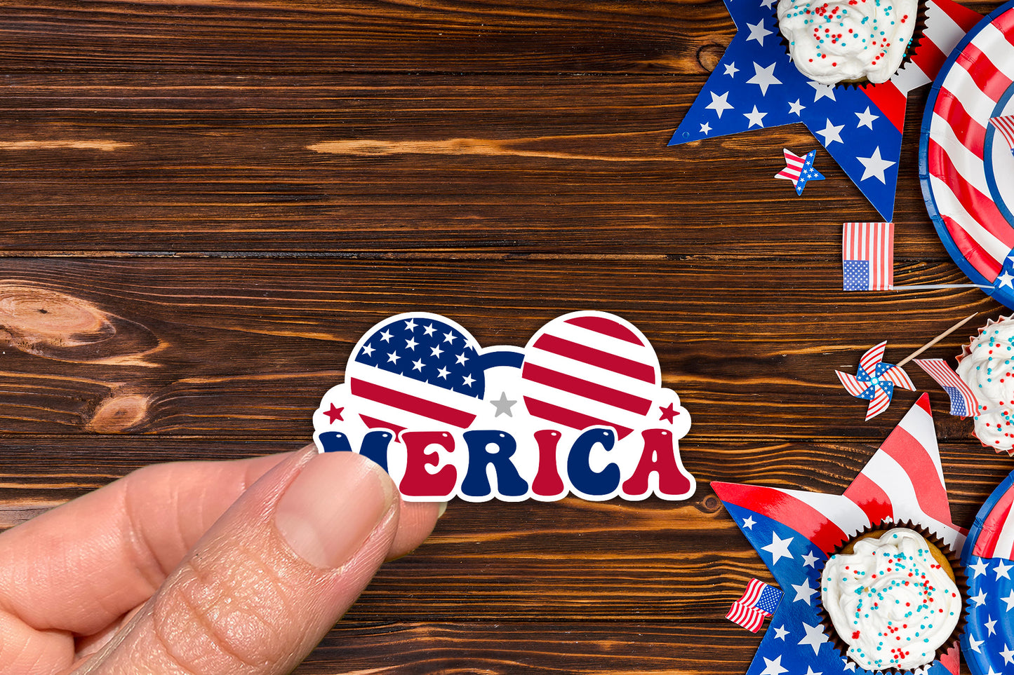 4th of July Printable Sticker - Merica PNG