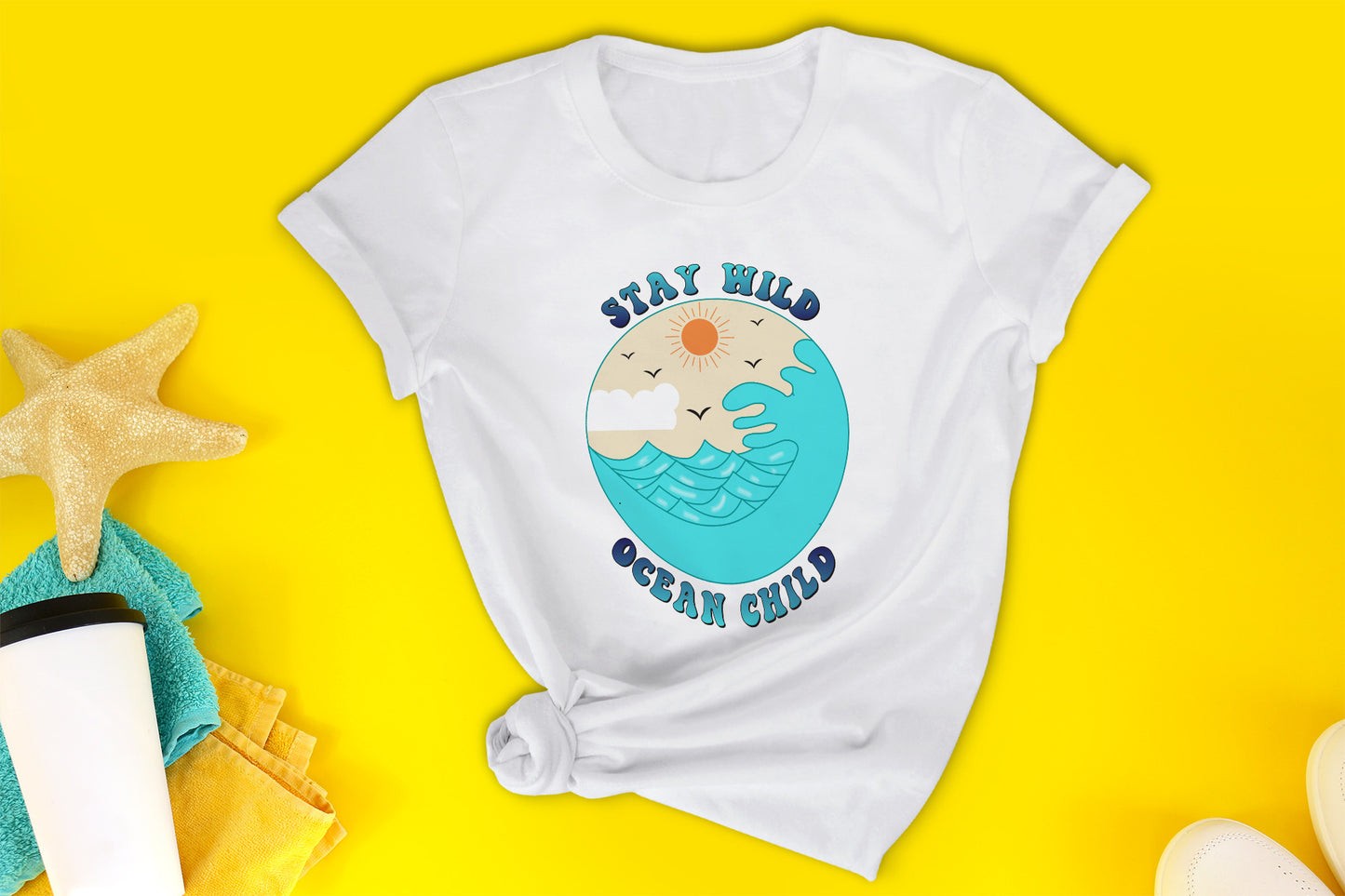 Retro Summer PNG, Stay Wild Ocean Child