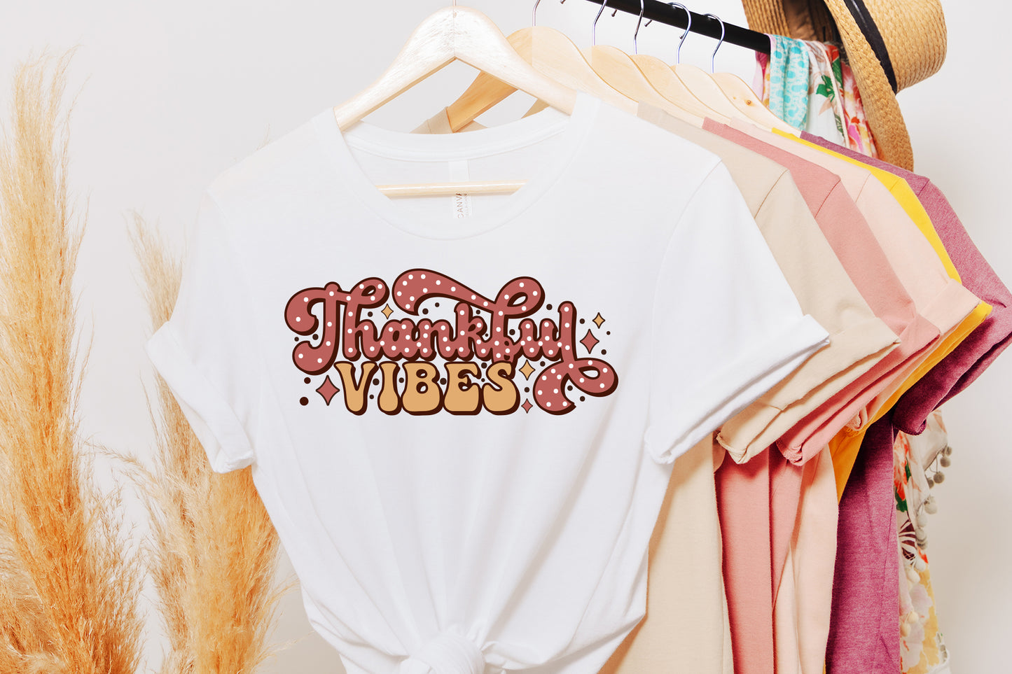 Thankful Vibes - Retro Thanksgiving PNG