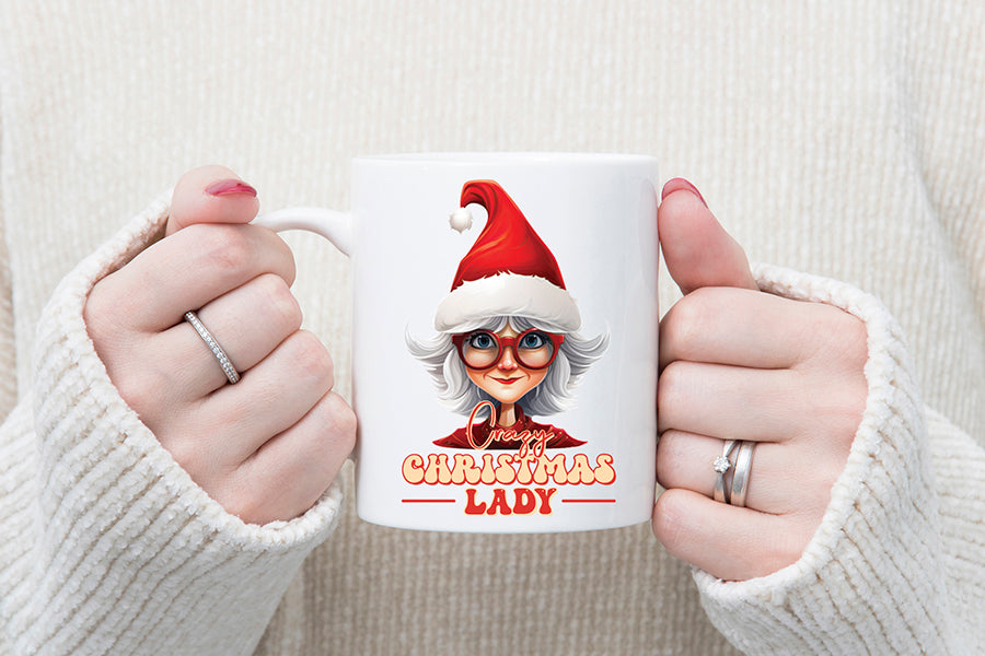 Crazy Christmas Lady PNG Sublimation