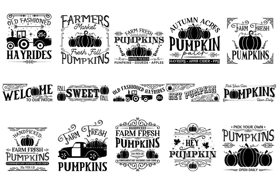 Vintage Fall Sign SVG Bundle
