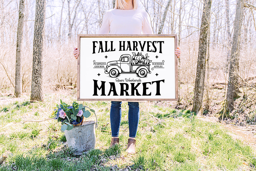 Fall Harvest Market - Fall Farmhouse Sign SVG