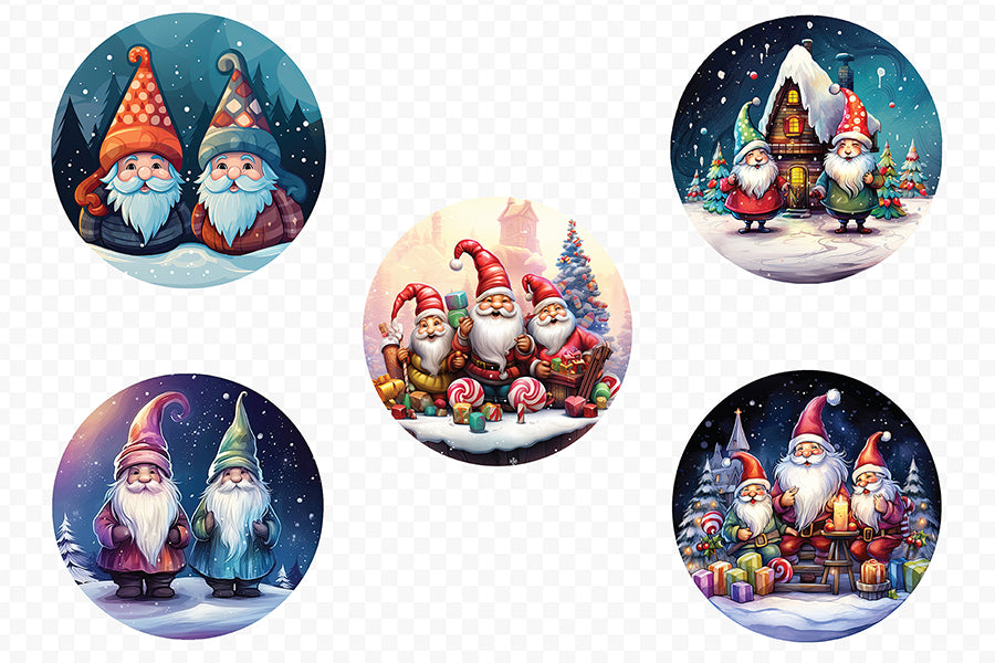 Christmas Gnome Round Sublimation Bundle