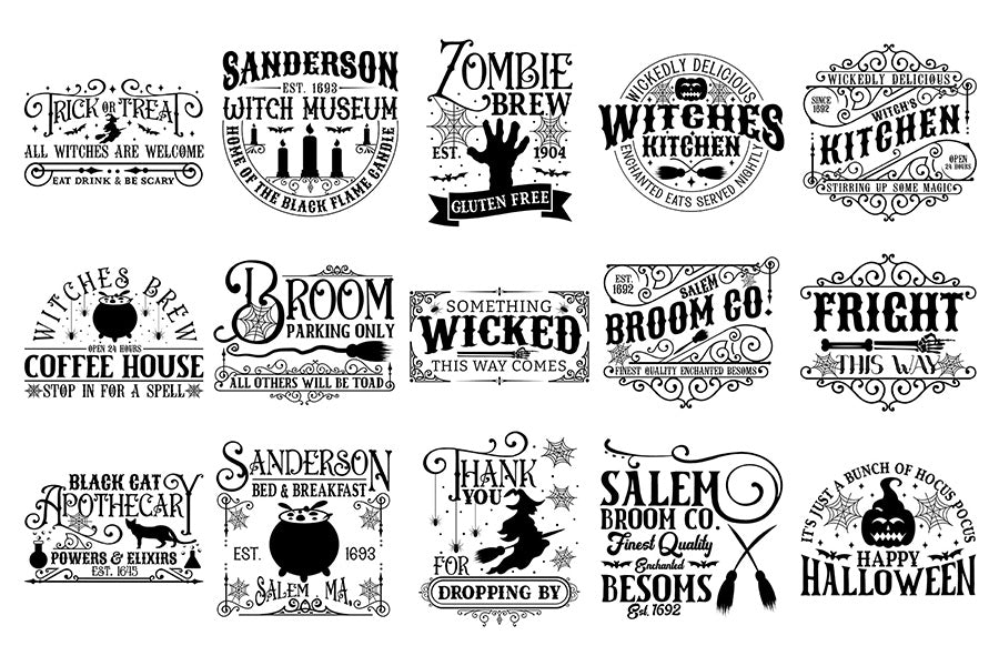 Vintage Halloween Sign SVG Bundle