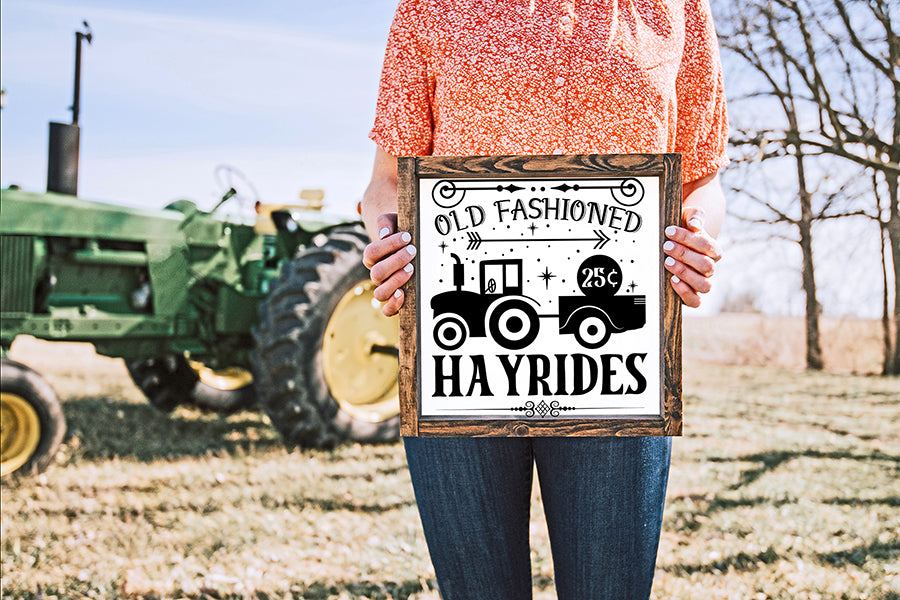 Vintage Fall Sign SVG | Old Fashioned Hayrides