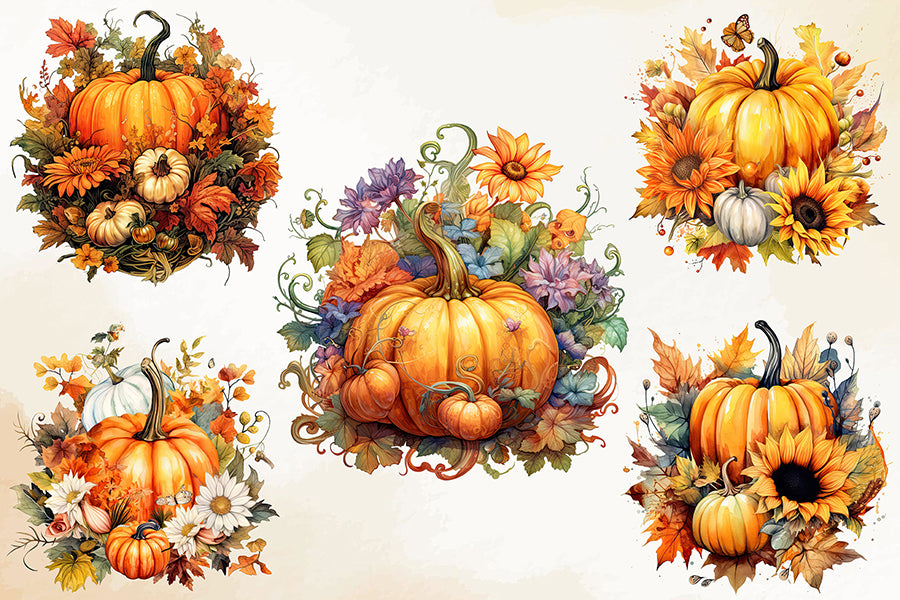 Fairy Watercolor Pumpkin Sublimation Bundle