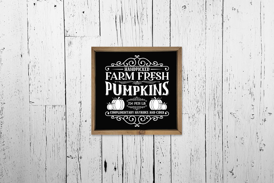 Vintage Pumpkin Sign SVG, Handpicked Farm Fresh Pumpkins