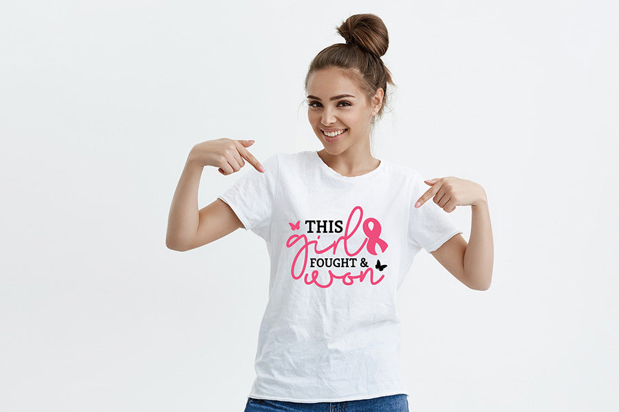 This Girl Fought & Won, Breast Cancer SVG
