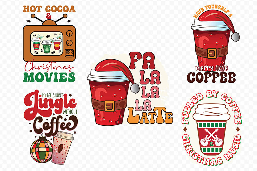 Christmas Coffee PNG Sublimation Bundle