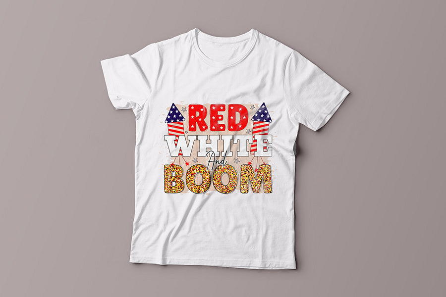 Red White and Boom, Patriotic Sublimation Design