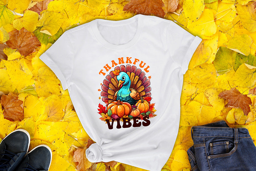 Thankful Vibes, Thanksgiving Sublimation Design