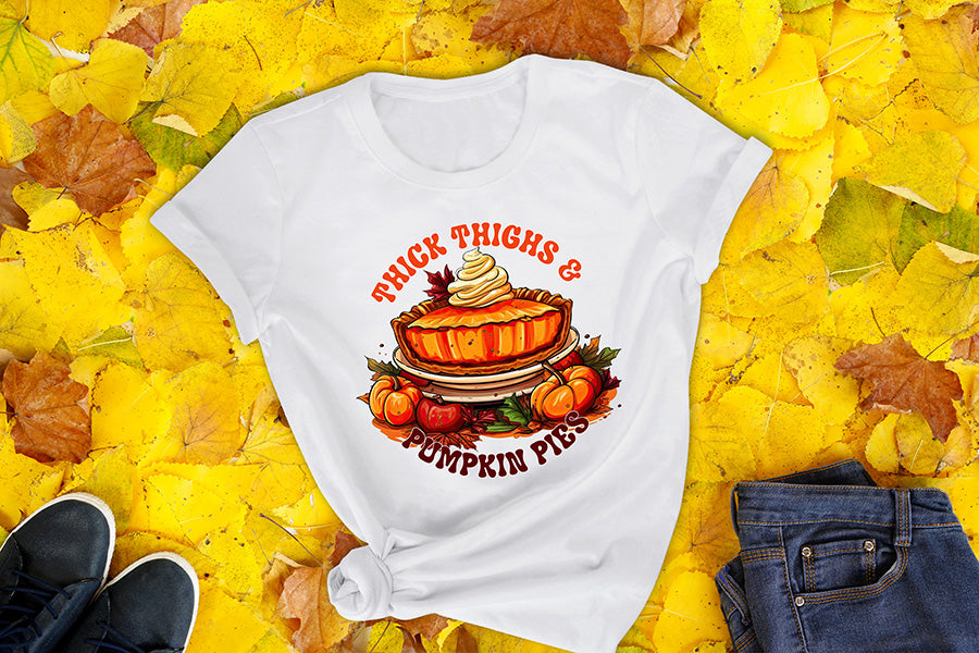 Thanksgiving Sublimation PNG - Thick Thighs & Pumpkin Pies