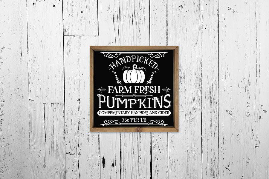 Vintage Fall Sign SVG, Farm Fresh Pumpkins Cut File