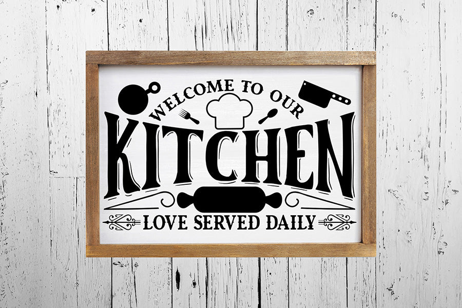 Vintage Kitchen Sign SVG, Welcome to Our Kitchen