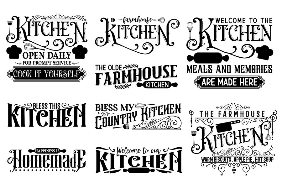 Vintage Kitchen Sign SVG Bundle