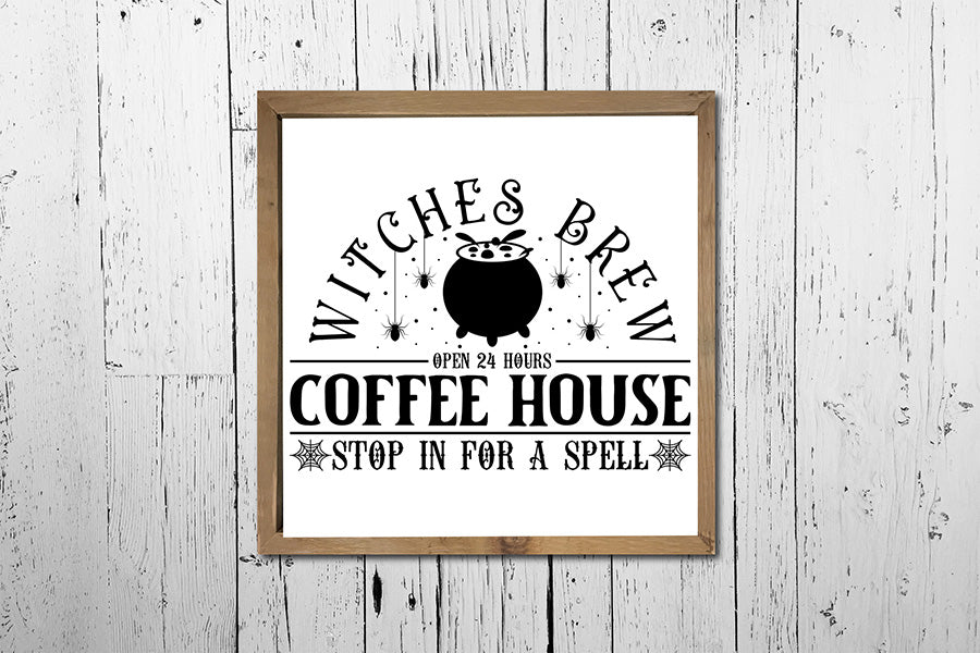 Vintage Halloween SVG - Witch's Brew Coffee House