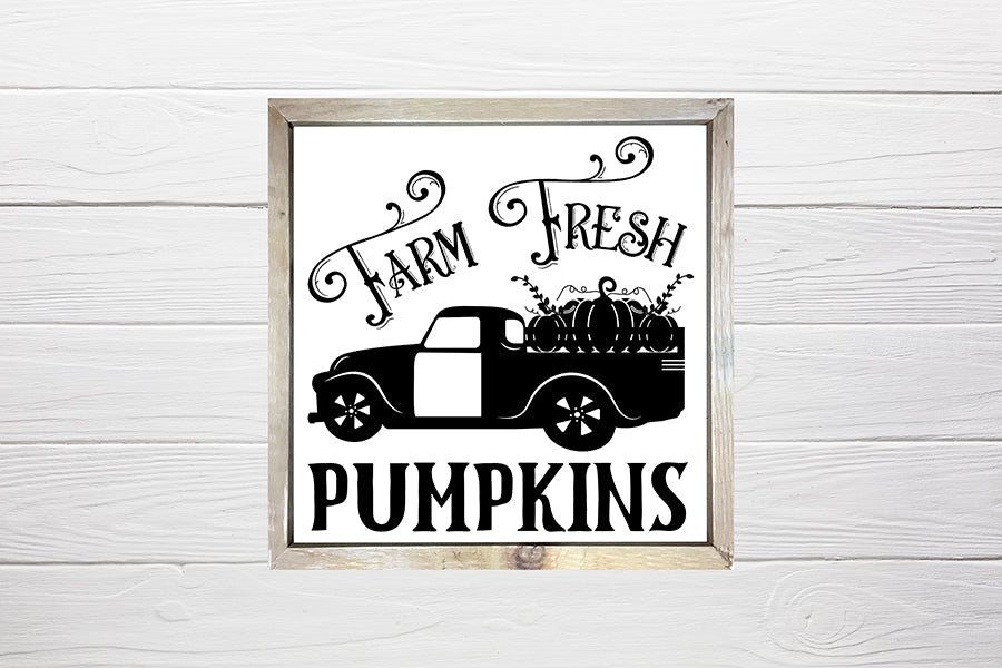 Vintage Fall Sign SVG - Farm Fresh Pumpkins SVG