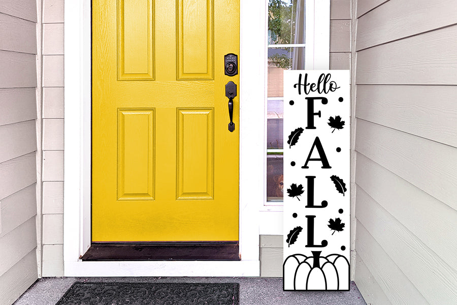 Hello Fall - Fall Vertical Sign SVG