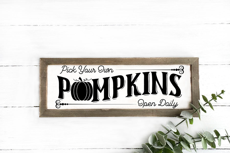 Vintage Fall Sign SVG | Pumpkins Cut File