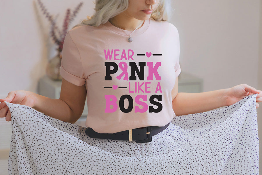 Wear Pink Like a Boss SVG | Breast Cancer SVG