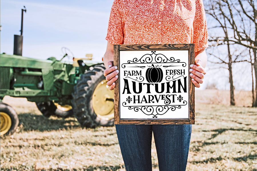 Vintage Fall Sign SVG | Farm Fresh Autumn Harvest