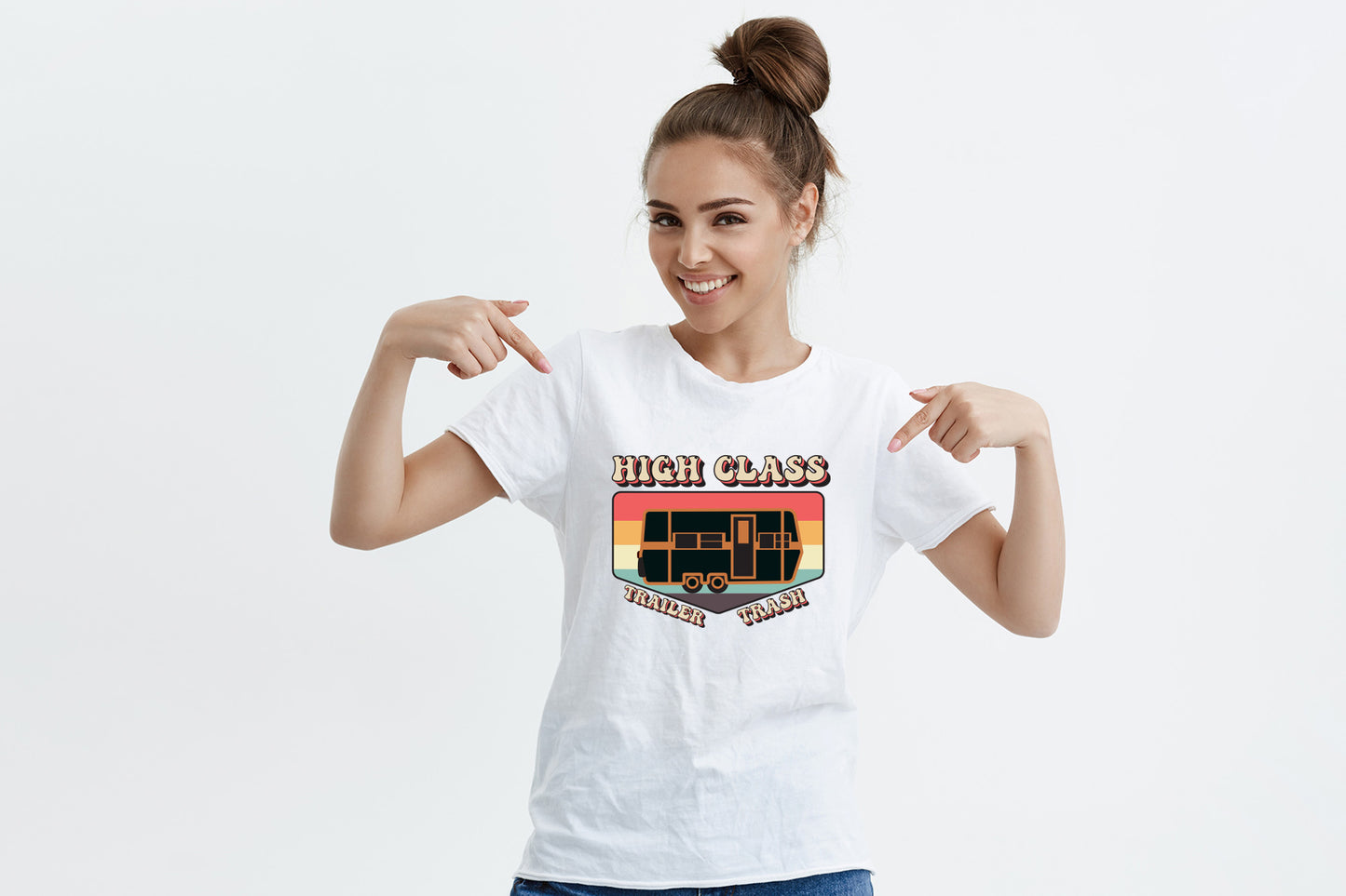 Retro Camping Sublimation, High Class Trailer Trash PNG