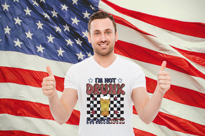 Retro 4th of July PNG, I'm Not Drunk I'm Patriotic