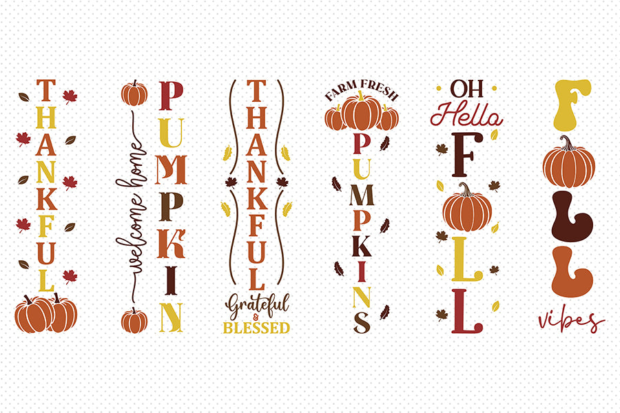 Fall and Thanksgiving Porch Sign SVG Bundle