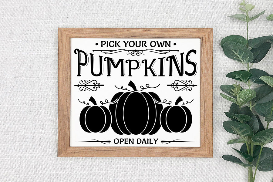 Vintage Fall Sign SVG - Pumpkins SVG